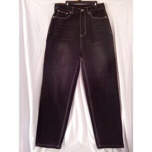 PLAY BIGG Jeans Mens Black Vogue Fashion Y2K 90s Hip Hop Urban Denim Pants (30)